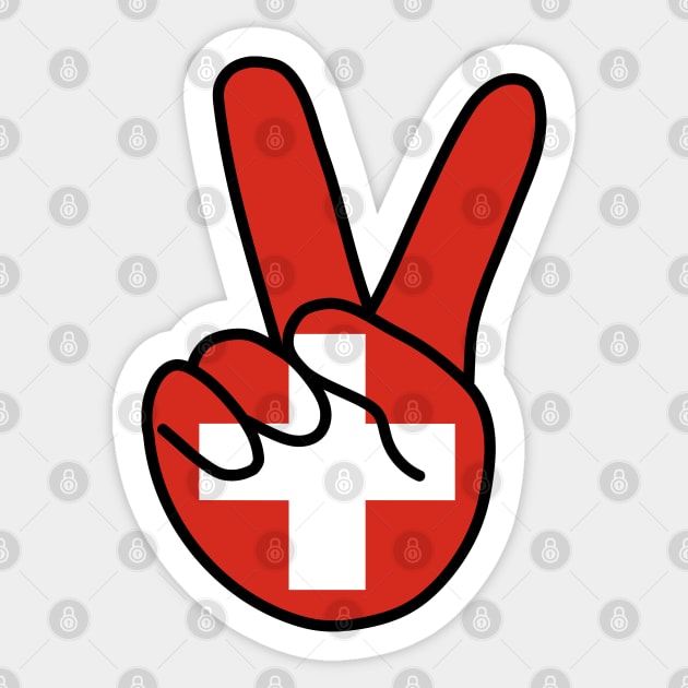 Switzerland Flag V Sign Sticker by DiegoCarvalho